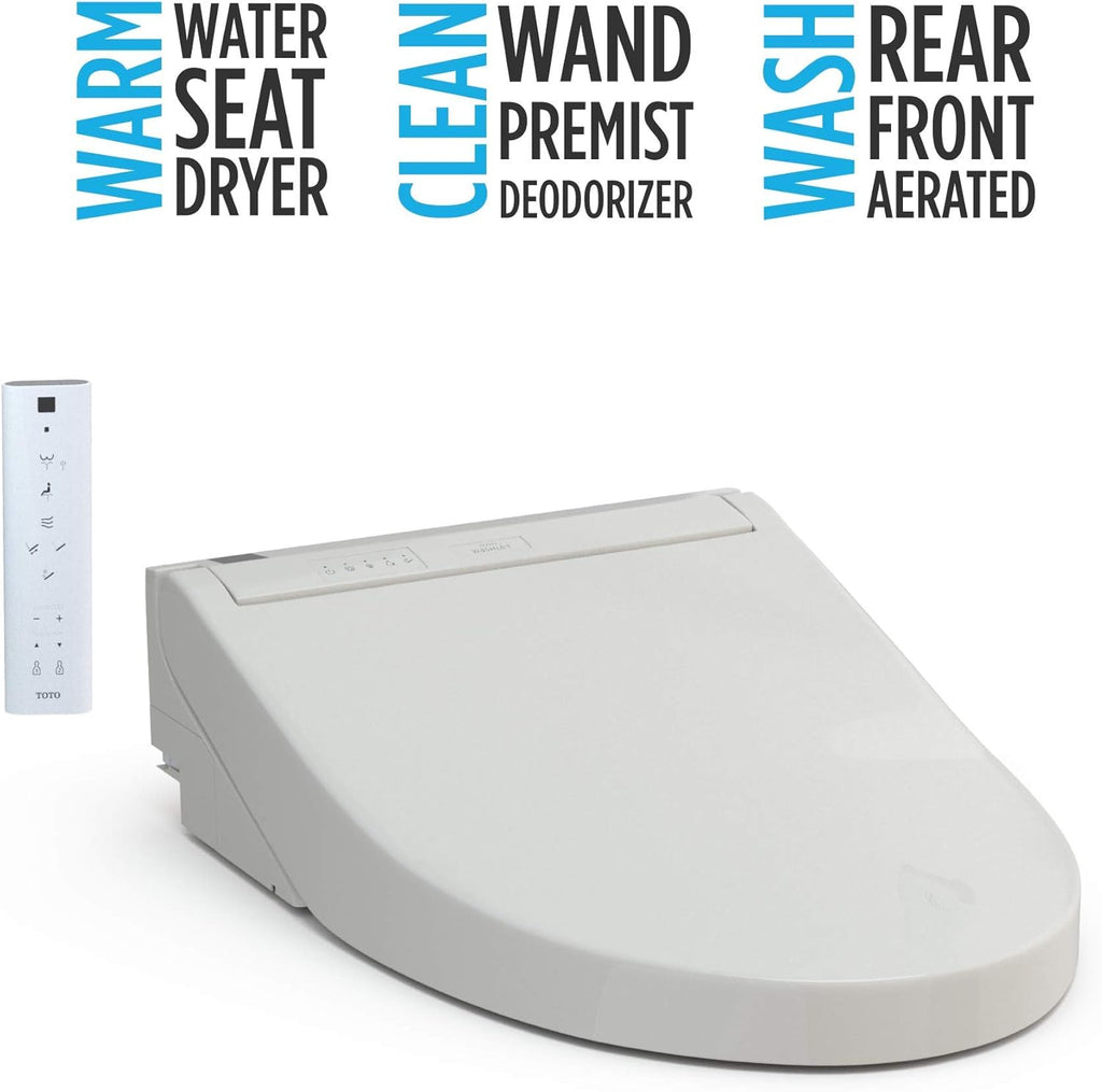 TOTO SW3084#12 WASHLET C5 Electronic Bidet Toilet Seat with PREMIST and EWATER+ Wand Cleaning, Elongated, Plastic, Sedona Beige