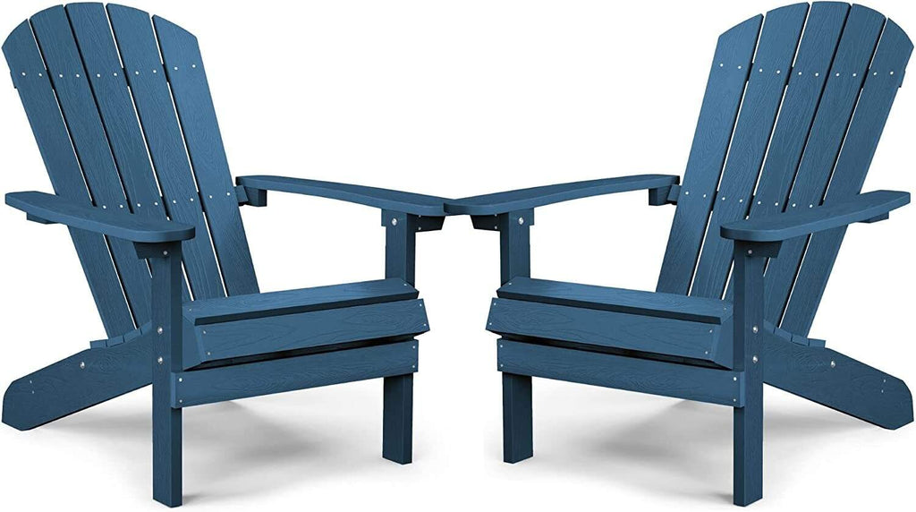 Weather Resistant Blue Recycled Plastic Outdoor Patio Chair (Set of 4)