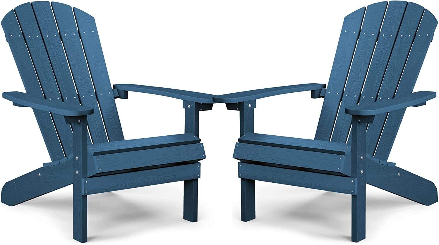 Weather Resistant Blue Recycled Plastic Outdoor Patio Chair (Set of 4)