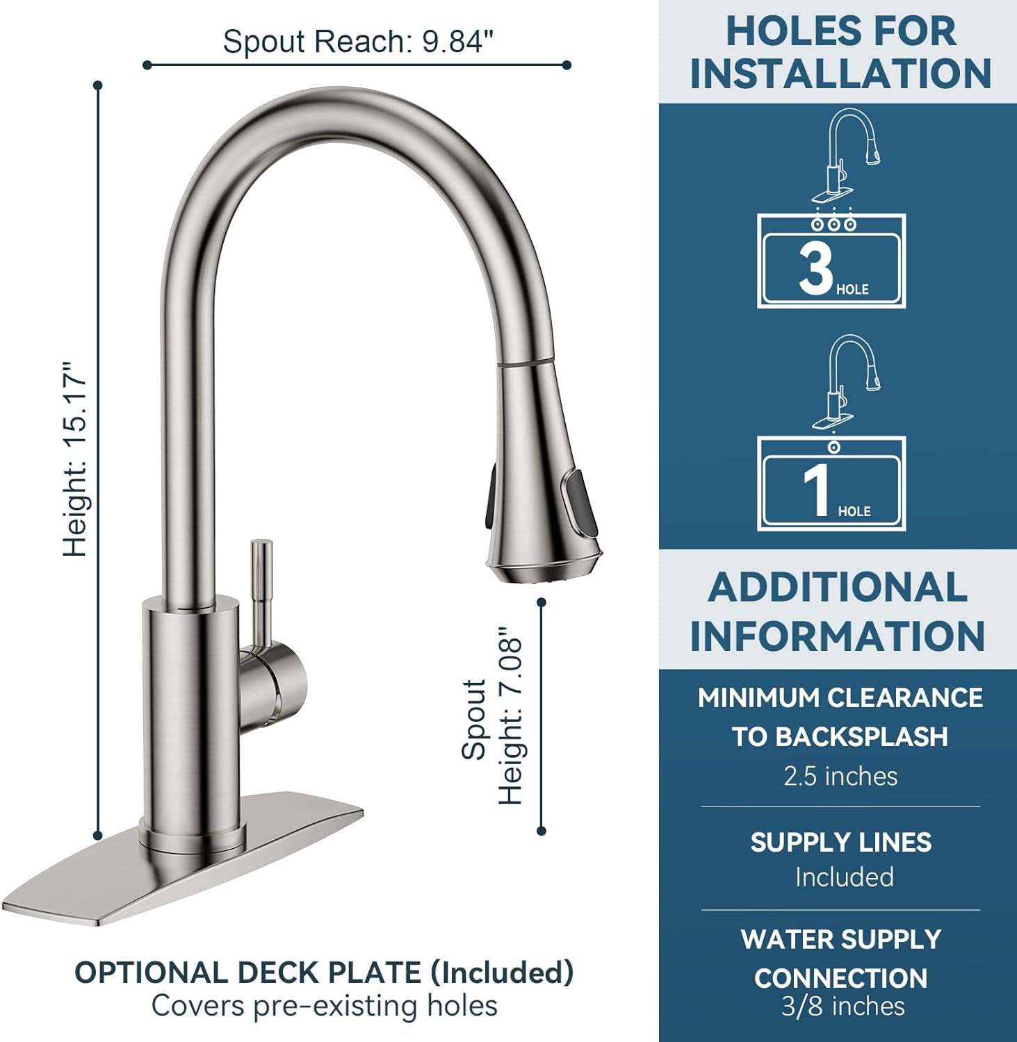 FORIOUS Touchless Kitchen Faucets, Brushed Nickel Kitchen Faucet with Pull Down Sprayer, Single Handle Smart Motion Sensor Kitchen Sink Faucet,Contemporary Hands-Free Sink Faucet for Farmhouse Laundry