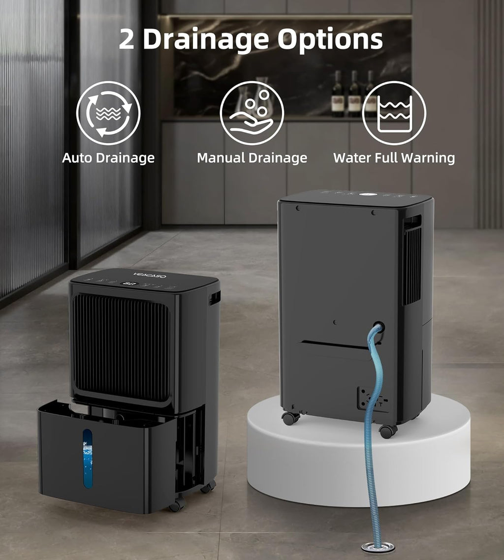 2500 Sq.Ft Dehumidifiers for Home with Drain Hose Max 34 Pints, VEAGASO Dehumidifier for Basement, Large Room, Bathroom, Bedroom, Three Modes, Intelligent Humidity Control, Dry Clothes, 24HR Timer