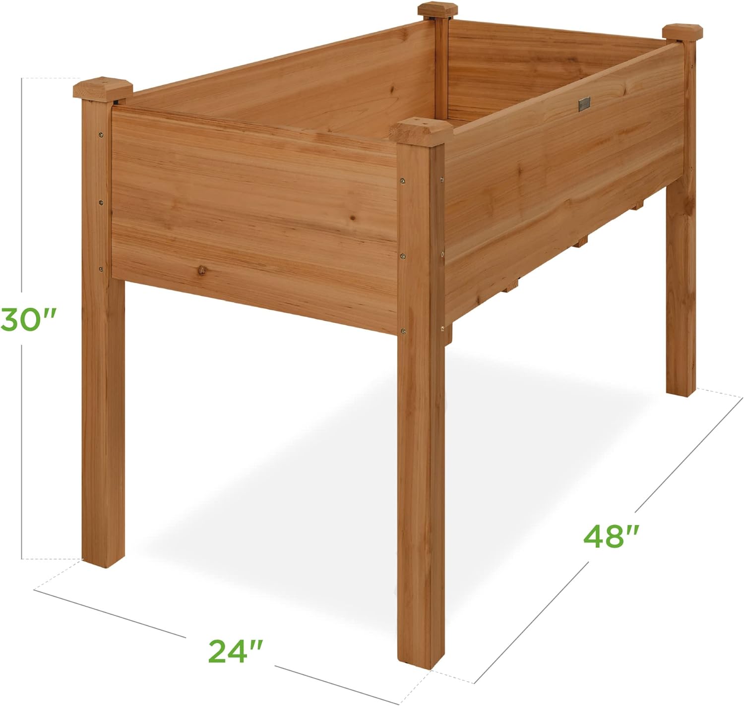 Best Choice Products 72x23x30in Raised Garden Bed, Elevated Wood Planter Box Stand for Backyard, Patio, Balcony w/Divider Panel, 6 Legs, 300lb Capacity - Natural