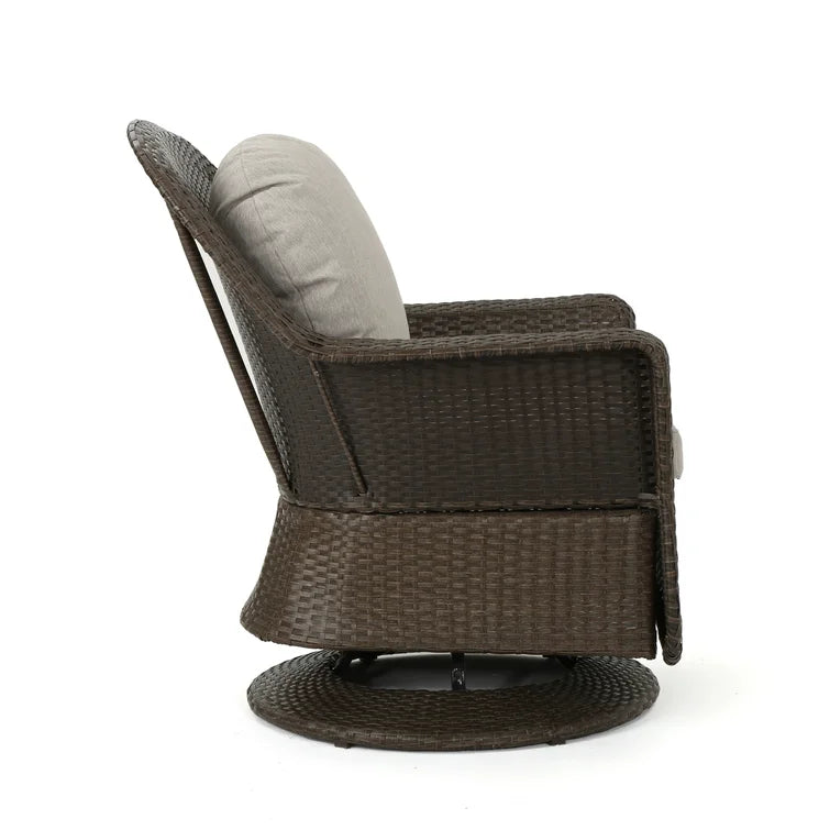 Beom Modern Outdoor Wicker Swivel Patio Chair with Cushions