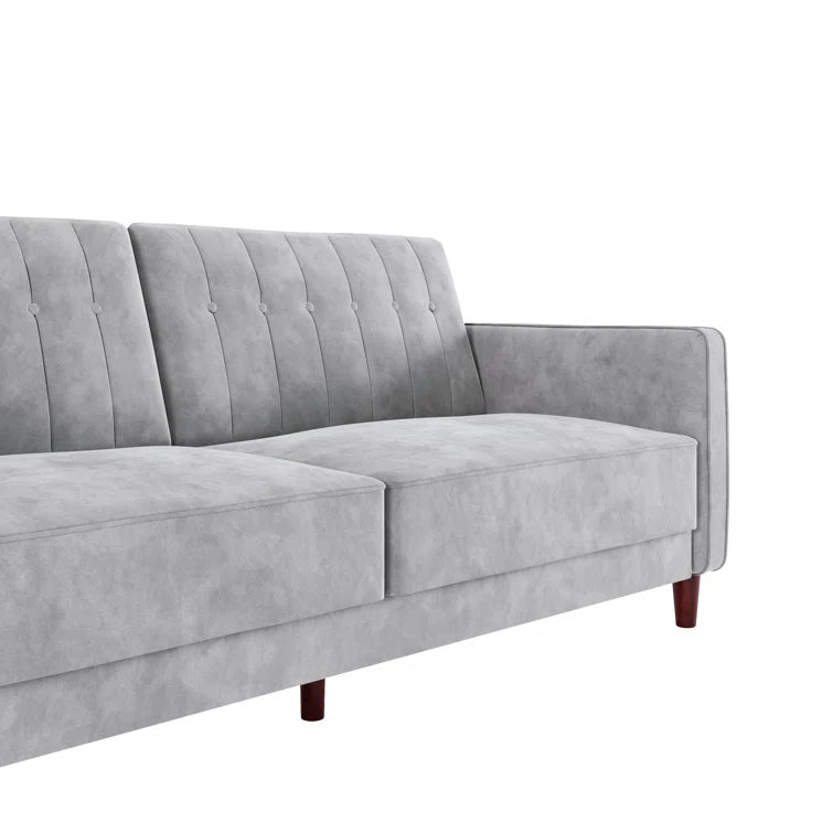 Perdue 81.5" Velvet Square Arm Convertible Sofa