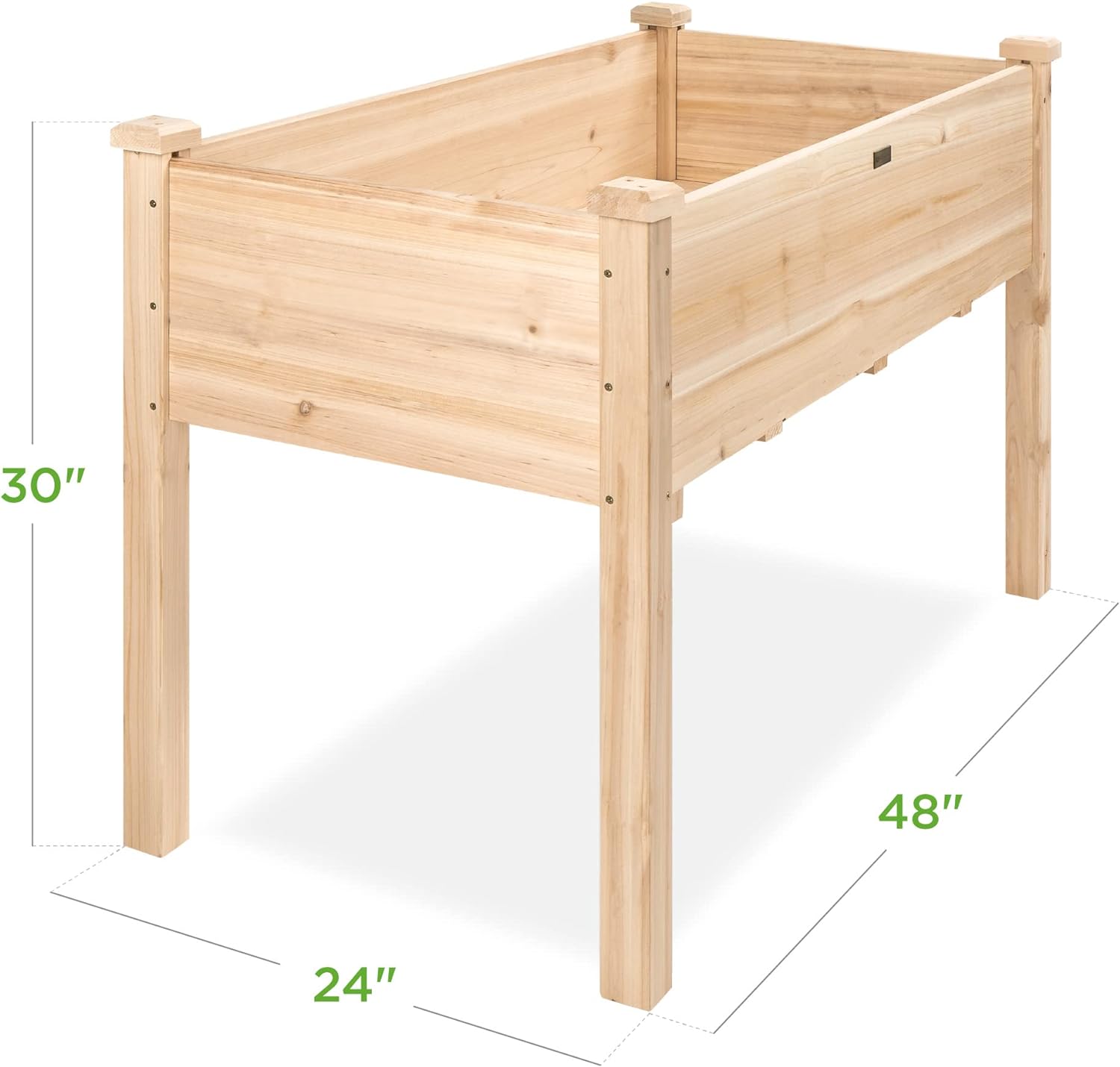 Best Choice Products 72x23x30in Raised Garden Bed, Elevated Wood Planter Box Stand for Backyard, Patio, Balcony w/Divider Panel, 6 Legs, 300lb Capacity - Natural