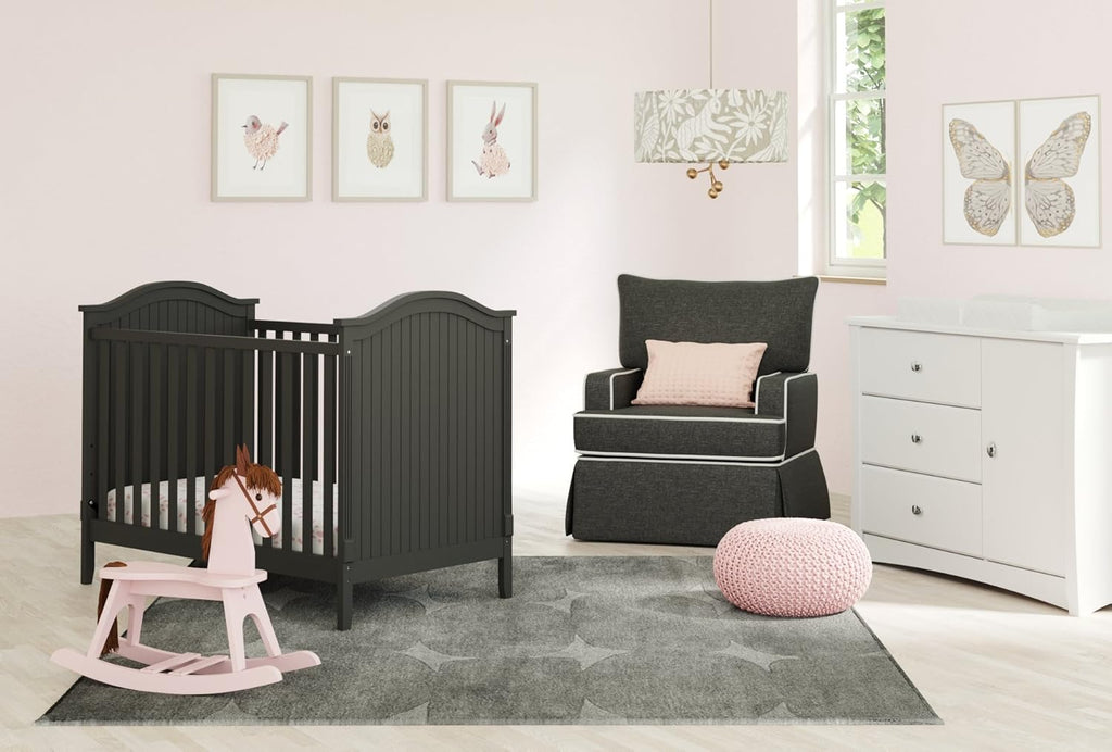 Storkcraft Crescent 6 Drawer Double Dresser (Pebble Gray) – GREENGUARD Gold Certified, For Nursery, Dresser, Kids Nursery Organizer, Chest of Drawers