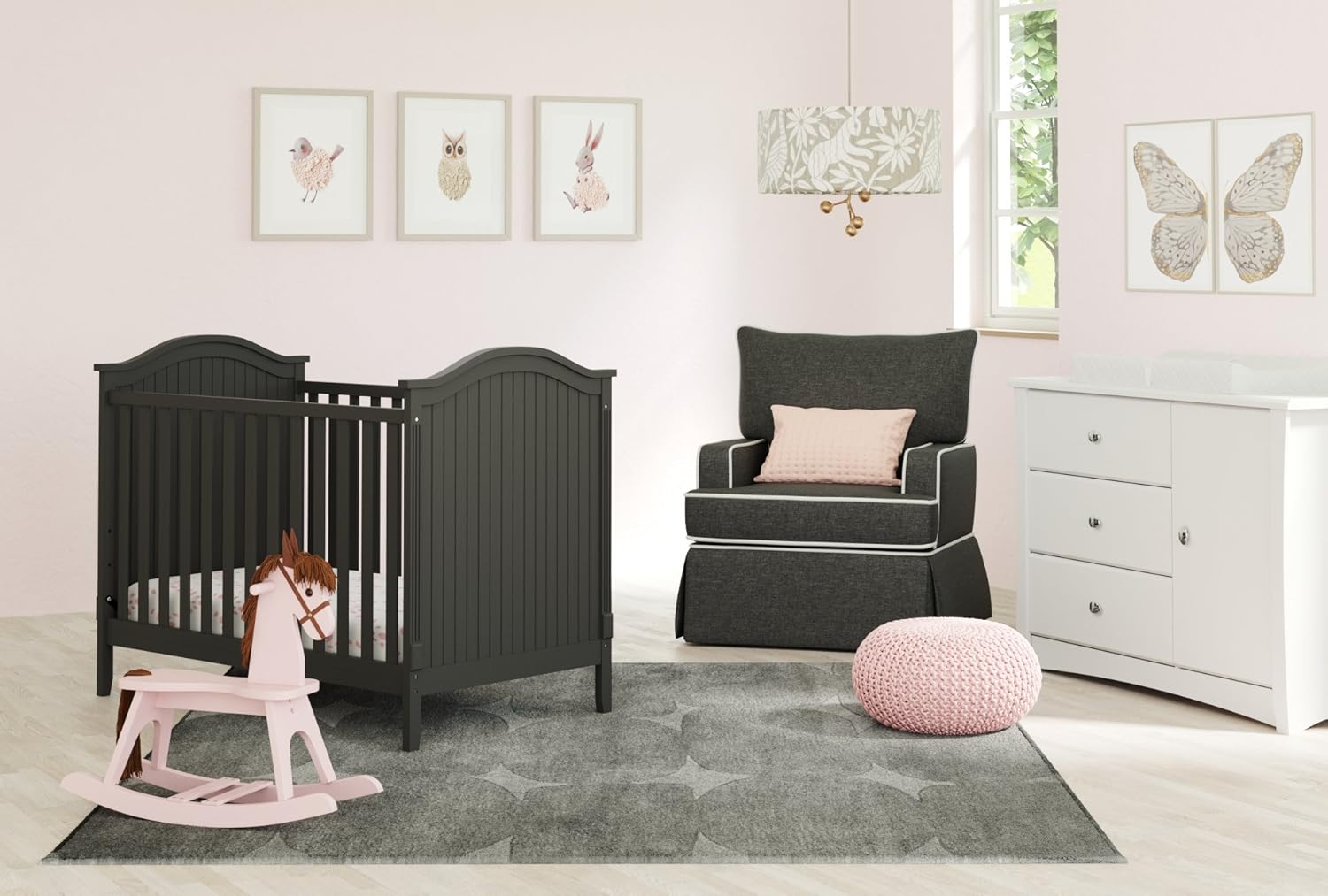 Storkcraft Crescent 6 Drawer Double Dresser (Pebble Gray) – GREENGUARD Gold Certified, For Nursery, Dresser, Kids Nursery Organizer, Chest of Drawers