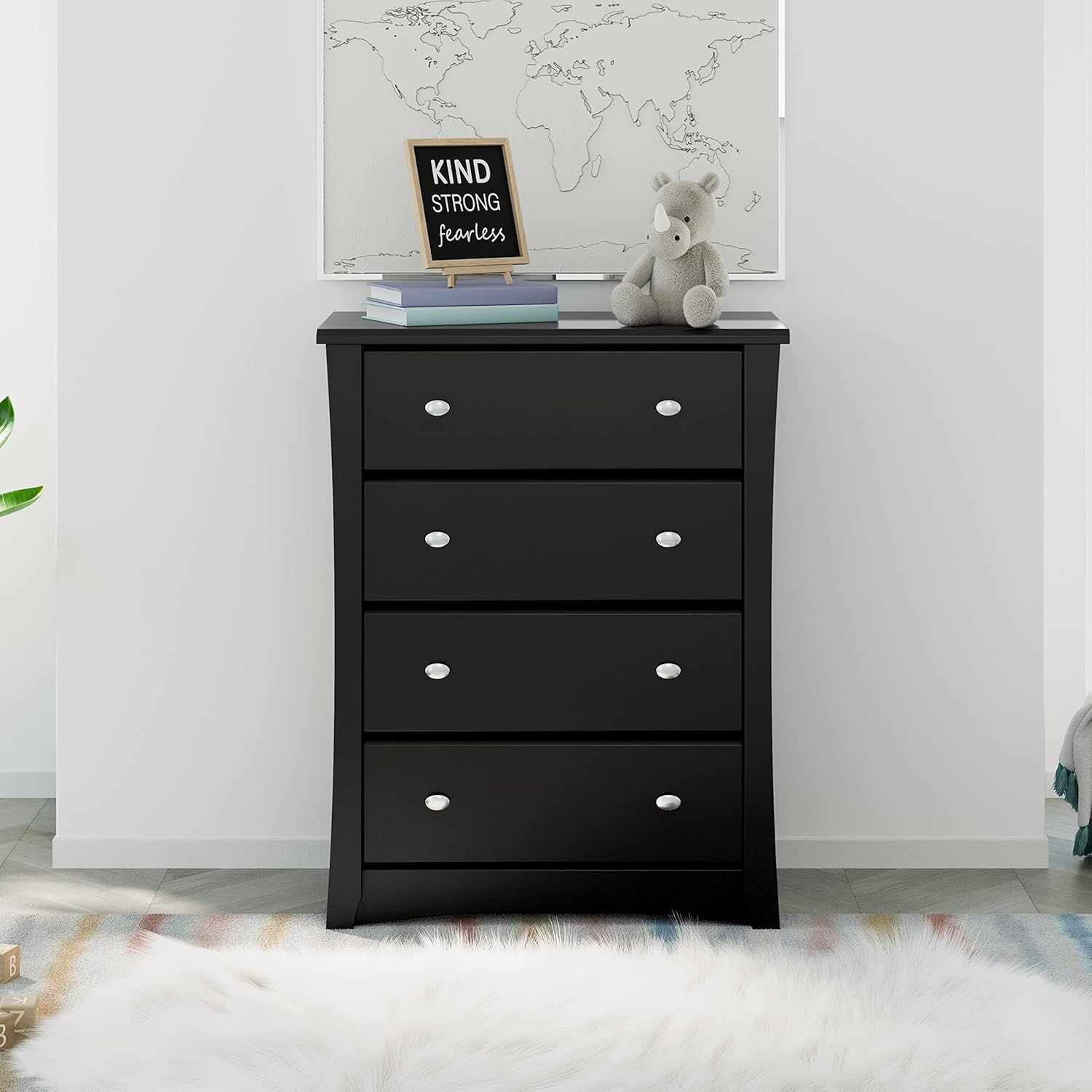 Storkcraft Crescent 6 Drawer Double Dresser (Pebble Gray) – GREENGUARD Gold Certified, For Nursery, Dresser, Kids Nursery Organizer, Chest of Drawers