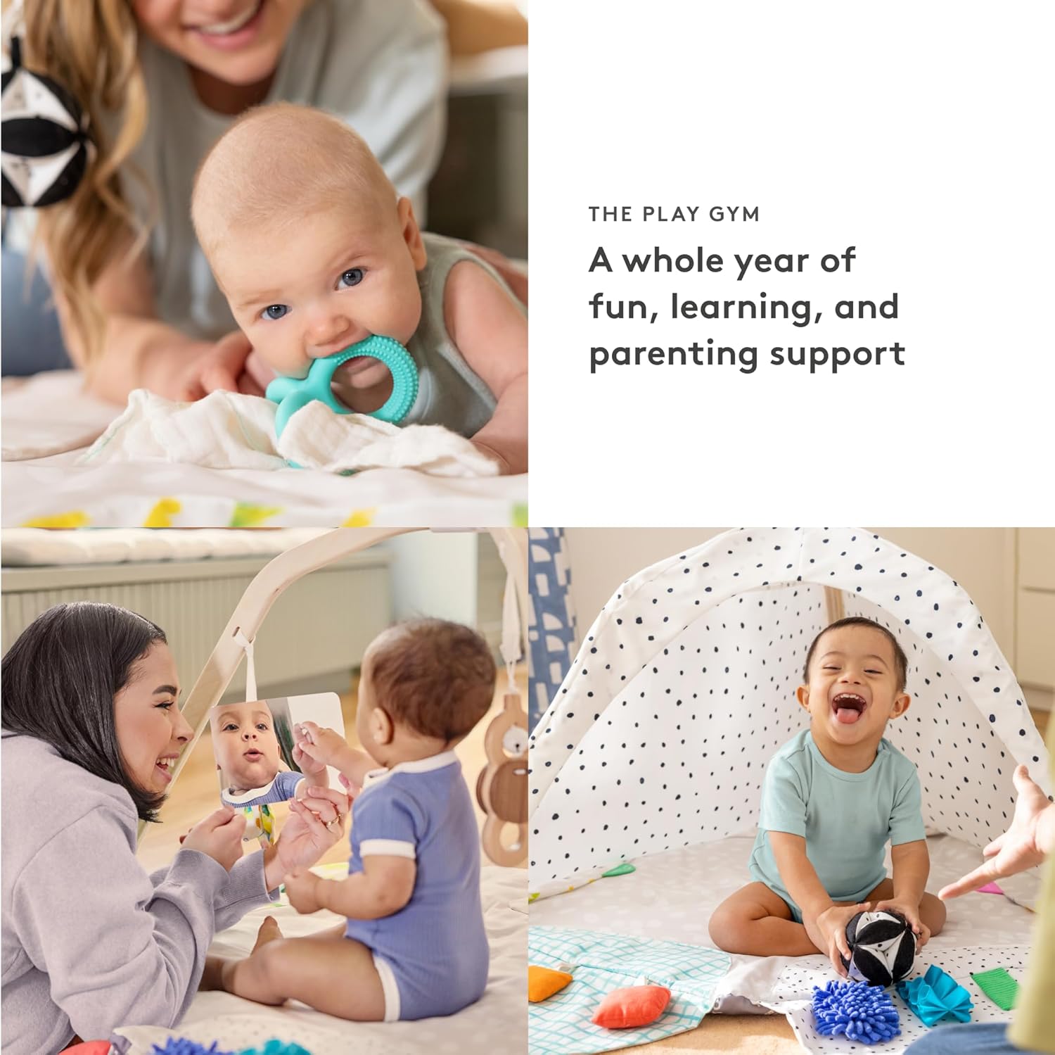 The Play Gym and Sensory Strands Bundle by Lovevery, Stage-Based Developmental Activity Gym for a Whole Year of Play Baby to Toddler Including Play Guide, Ages 0+ Months
