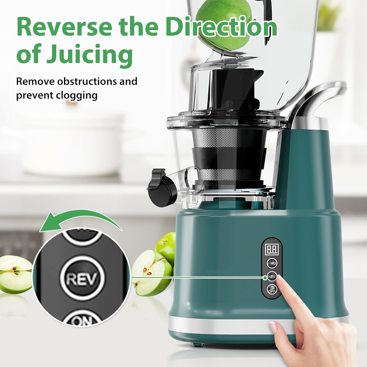 Cold Press Juicer, Juicer Machines with 3.3" Large Feed Chute,Large Capacity,High Juice Yield,Slow Masticating Juicer for Fruits and Vegetables, Self Feeding for Juice Extractor,BPA-Free,Black