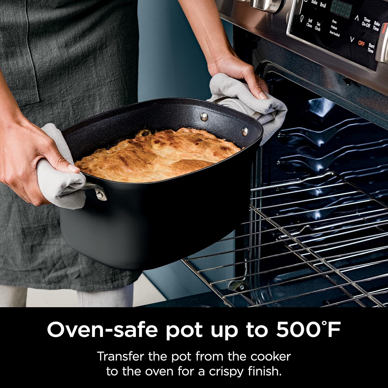 Ninja MC1101 Foodi Everyday Possible Cooker Pro, 8-in-1 Versatility, 6.5 QT, One-Pot Cooking, Replaces 10 Cooking Tools, Faster Cooking, Family-Sized Capacity, Adjustable Temp Control, Midnight Blue