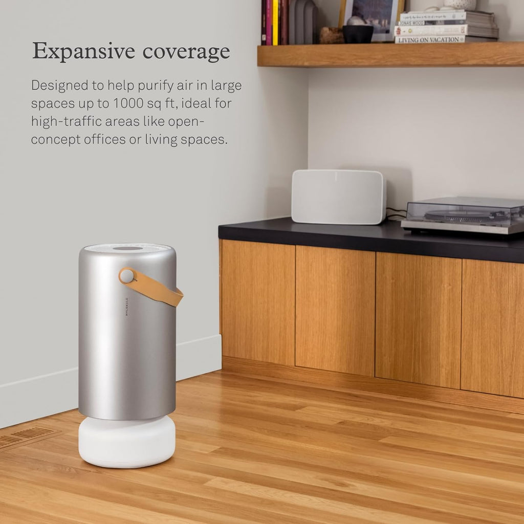 Molekule Air Pro Air Purifier for Large Rooms up to 1000sq. ft. with PECO Technology, Compatible with Alexa, Eliminates Smoke, Mold, Bacteria & Other Pollutants for Clean Air – Silver