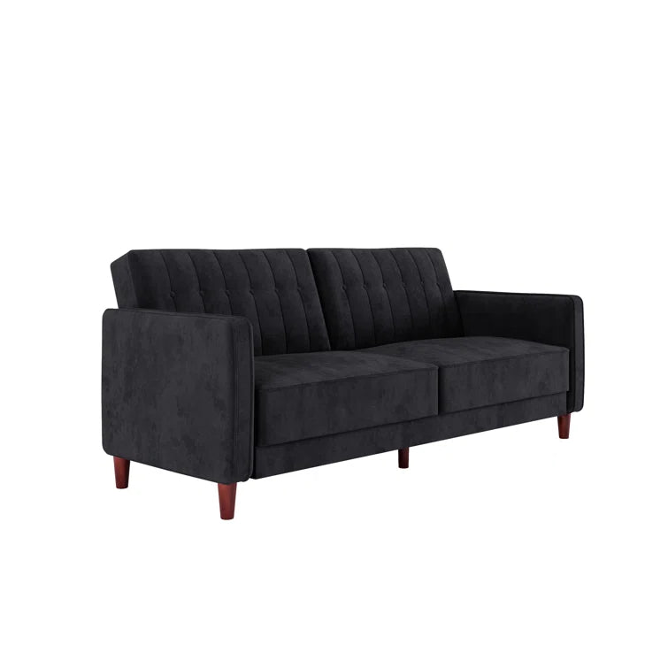 Perdue 81.5" Velvet Square Arm Convertible Sofa