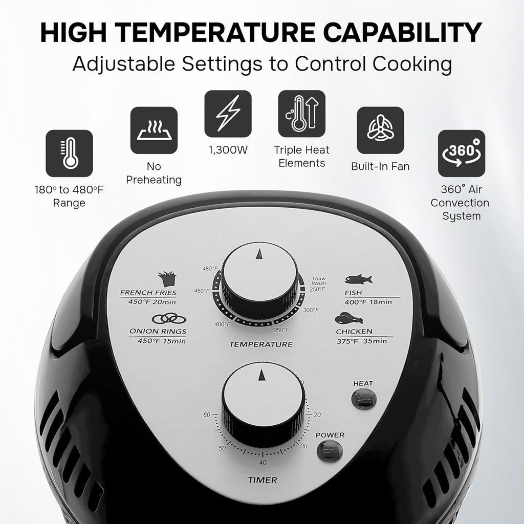 Large Air Fryer Oven – Large Halogen Oven Cooker with 50+ Air Fryers Recipe Book for Quick + Easy Meals for Entire Family, AirFryer Oven Makes Healthier Crispy Foods