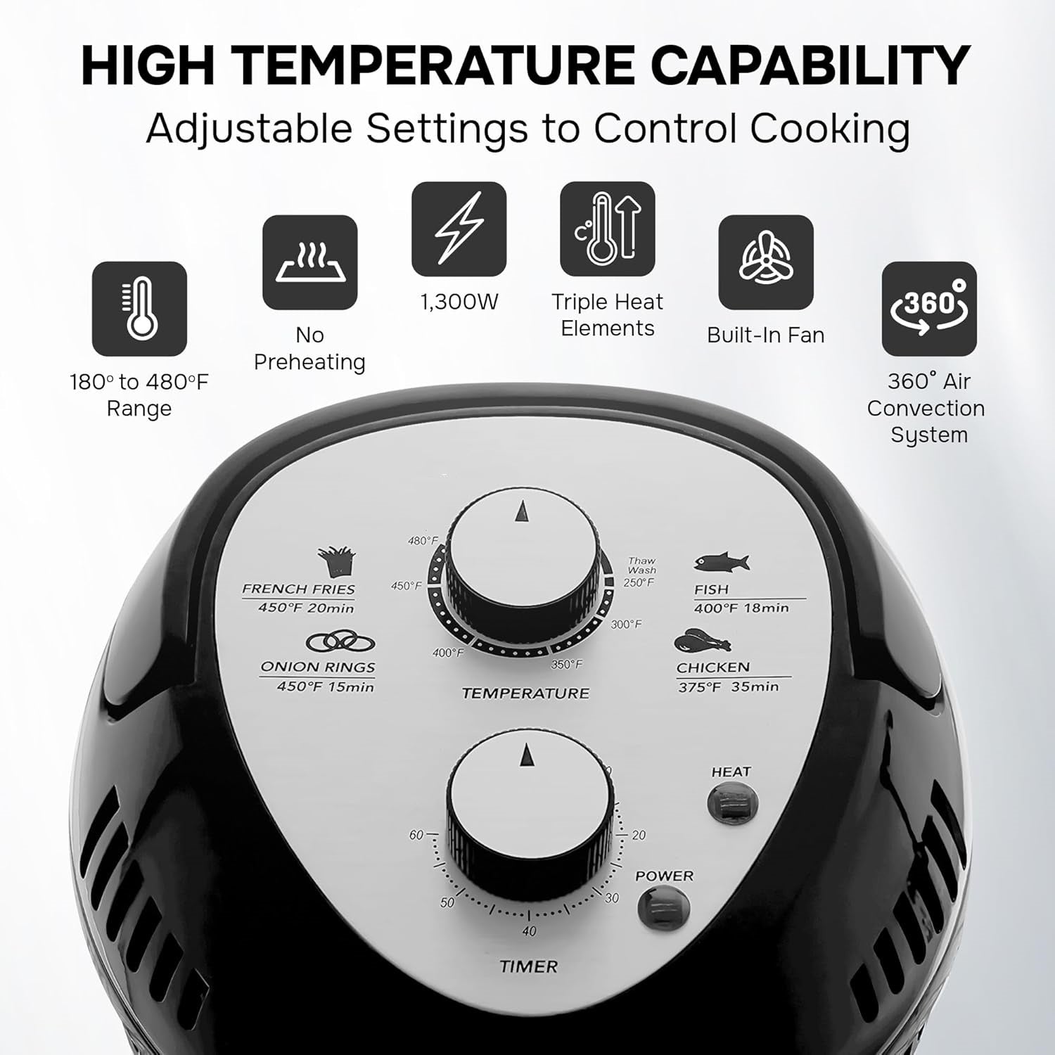Large Air Fryer Oven – Large Halogen Oven Cooker with 50+ Air Fryers Recipe Book for Quick + Easy Meals for Entire Family, AirFryer Oven Makes Healthier Crispy Foods
