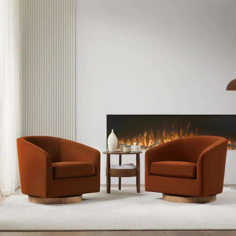 Bennett Upholstered Swivel Barrel Chair