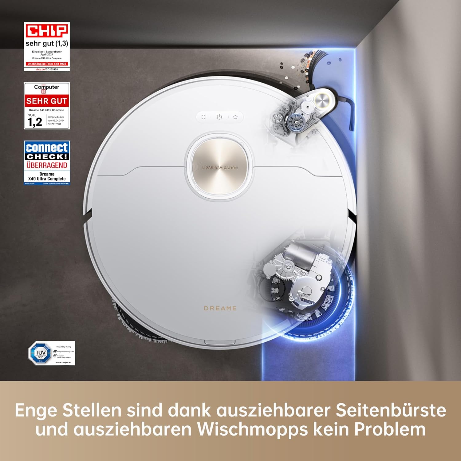 dreame X40 Ultra Complete Robot Vacuum Cleaner with Removable & Lifting Mop