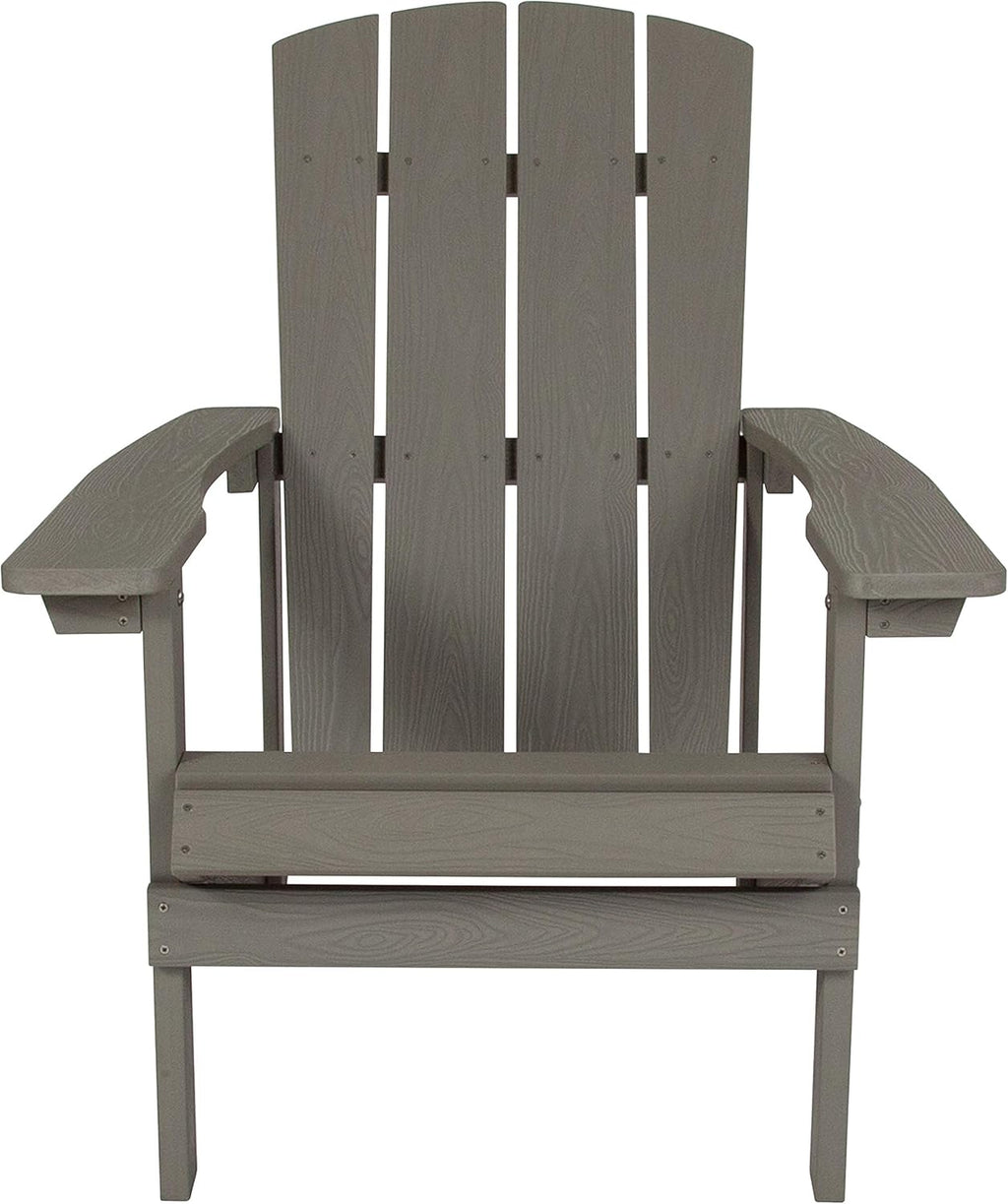 Flash Furniture Charlestown Commercial Grade Indoor/Outdoor Adirondack Chair, Weather Resistant Durable Poly Resin Deck and Patio Seating, Green