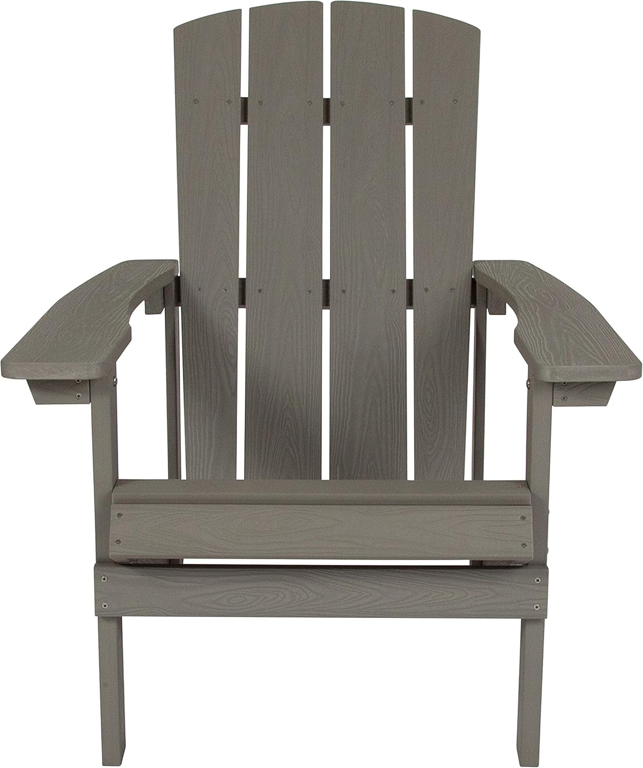 Flash Furniture Charlestown Commercial Grade Indoor/Outdoor Adirondack Chair, Weather Resistant Durable Poly Resin Deck and Patio Seating, Green