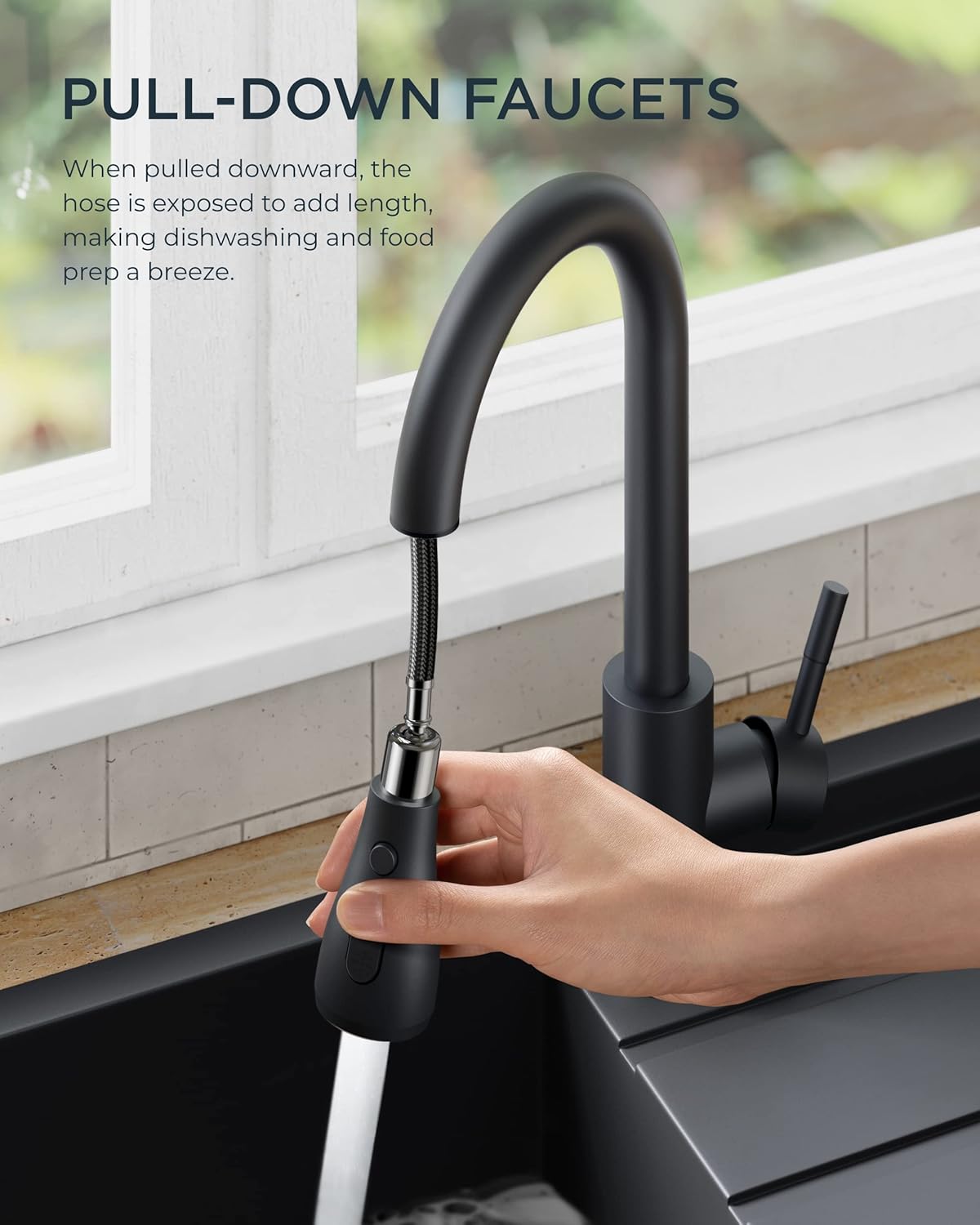 FORIOUS Touchless Kitchen Faucets, Brushed Nickel Kitchen Faucet with Pull Down Sprayer, Single Handle Smart Motion Sensor Kitchen Sink Faucet,Contemporary Hands-Free Sink Faucet for Farmhouse Laundry