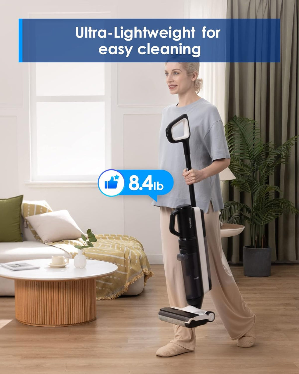 Tineco iFLOOR 5 Breeze Complete Wet Dry Vacuum Cordless Floor Washer, One-Step Cleaning for Hard Floors, Edge Clean, Auto Self-Cleaning, Lightweight & Cordless Design