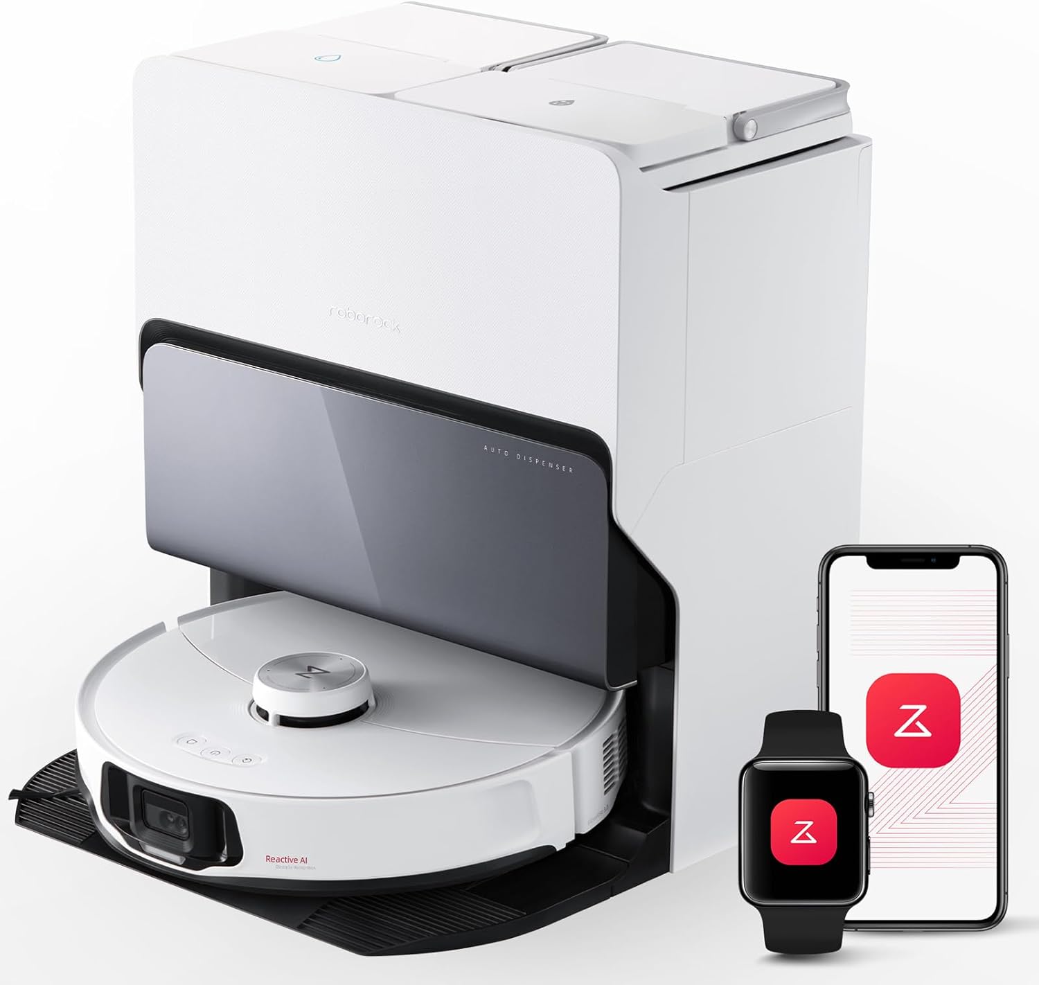 roborock S8 MaxV Ultra Robot Vacuum & Sonic Mop, 10000 Pa Suction, Corner to Edge Deep Cleaning, Hot Air Self-Drying, Auto Empty & Refill, Detergent Dispenser, Obstacle Avoidance, Black