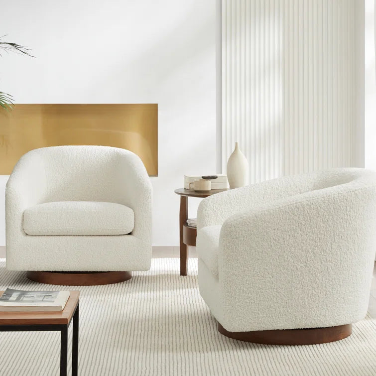 Bennett Upholstered Swivel Barrel Chair