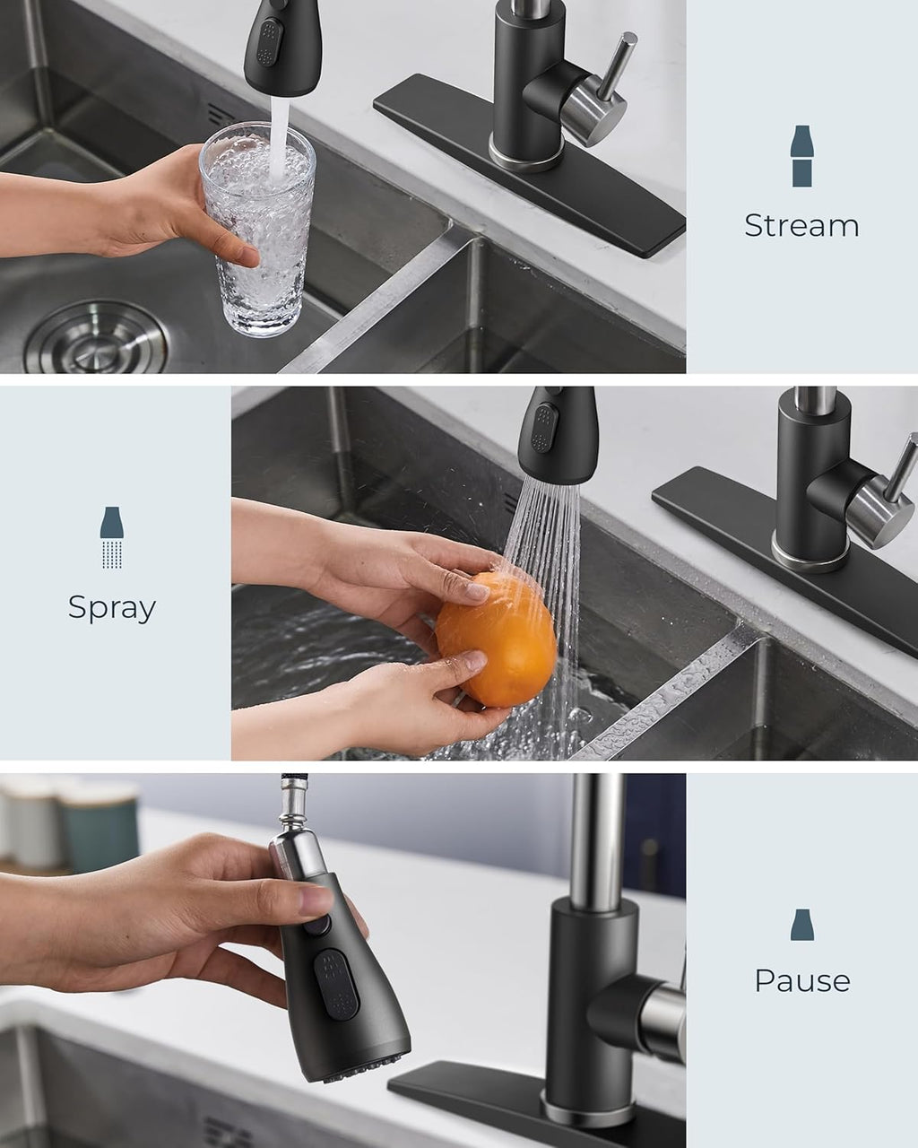 FORIOUS Touchless Kitchen Faucets, Brushed Nickel Kitchen Faucet with Pull Down Sprayer, Single Handle Smart Motion Sensor Kitchen Sink Faucet,Contemporary Hands-Free Sink Faucet for Farmhouse Laundry