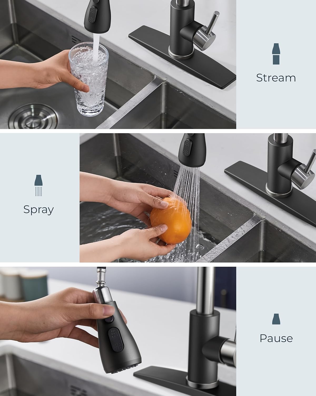 FORIOUS Touchless Kitchen Faucets, Brushed Nickel Kitchen Faucet with Pull Down Sprayer, Single Handle Smart Motion Sensor Kitchen Sink Faucet,Contemporary Hands-Free Sink Faucet for Farmhouse Laundry