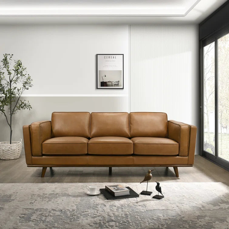 Rosanella 89'' Leather Sofa