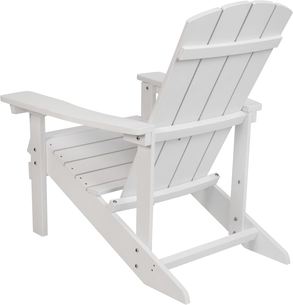 Flash Furniture Charlestown Commercial Grade Indoor/Outdoor Adirondack Chair, Weather Resistant Durable Poly Resin Deck and Patio Seating, Green