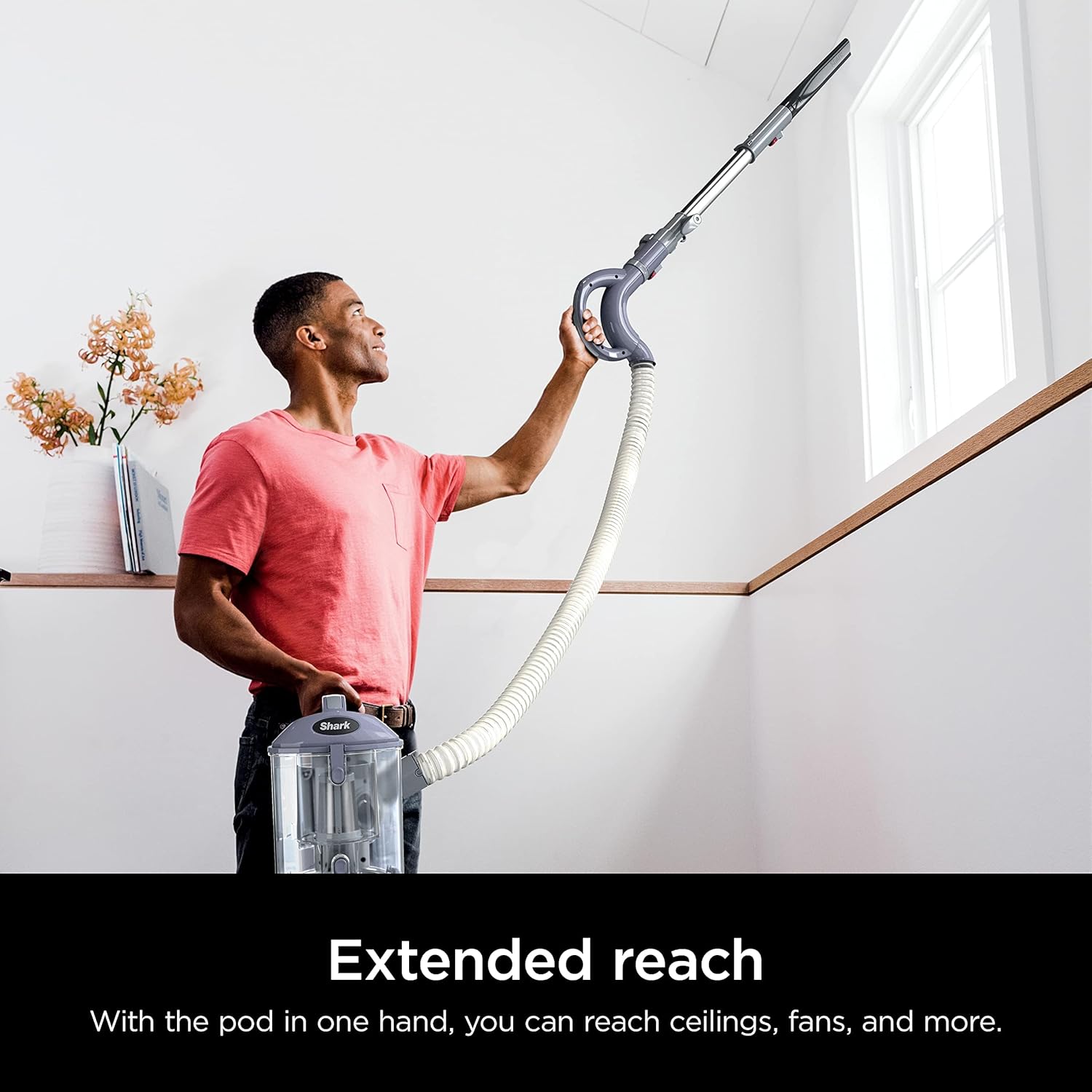 Shark Upright Vacuum, Navigator Lift-Away with Swivel Steering, HEPA Filter, XL Dust Cup, Pet Power, Dusting Brush, and Crevice Tool, Perfect for Pet Hair, White/Silver, NV356E