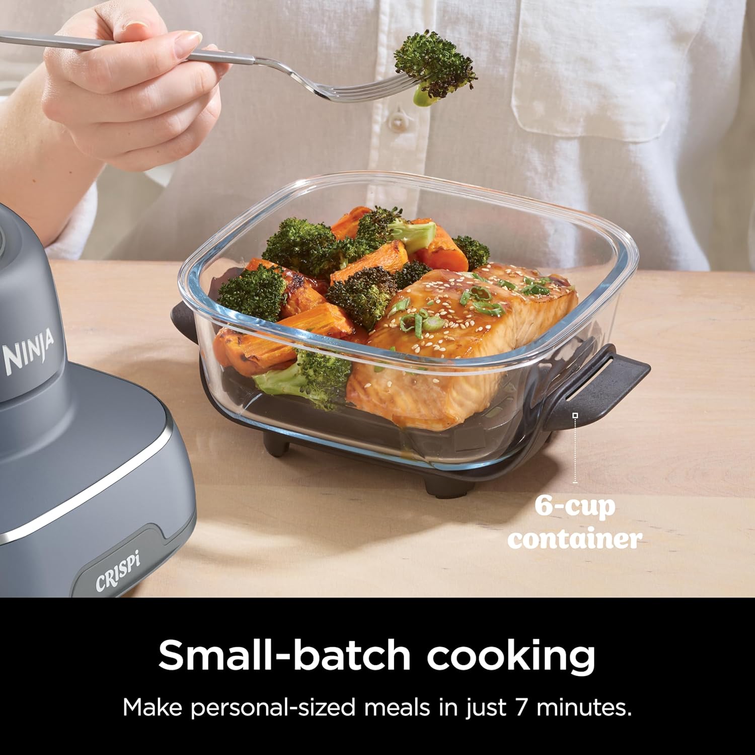 Ninja Air Fryer, 2.5 QT Crispi System + 4 Containers with Storage Lids, Air Fryer, Microwave, Freezer & Dishwasher Safe, Non Toxic Portable Cooking System, Compatible with Ninja FN100 Crispi Series