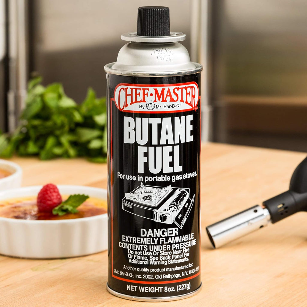 72 x 8oz. Butane Fuel Canister, Butane Fuel Refill for Butane Camp Stove, Kitchen Torch, Butane Tin Can for Portable Stove for Emergencies, Cooking, Grilling, Picnic & Camping by Chef Master 90340