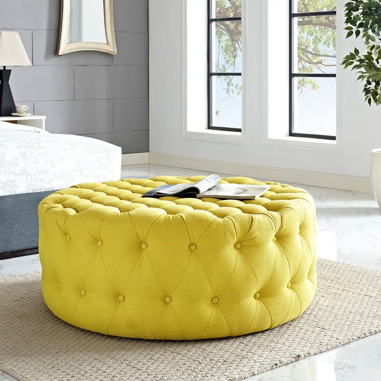Modway Copper Grove Harrison Blue Amour Fabric Ottoman