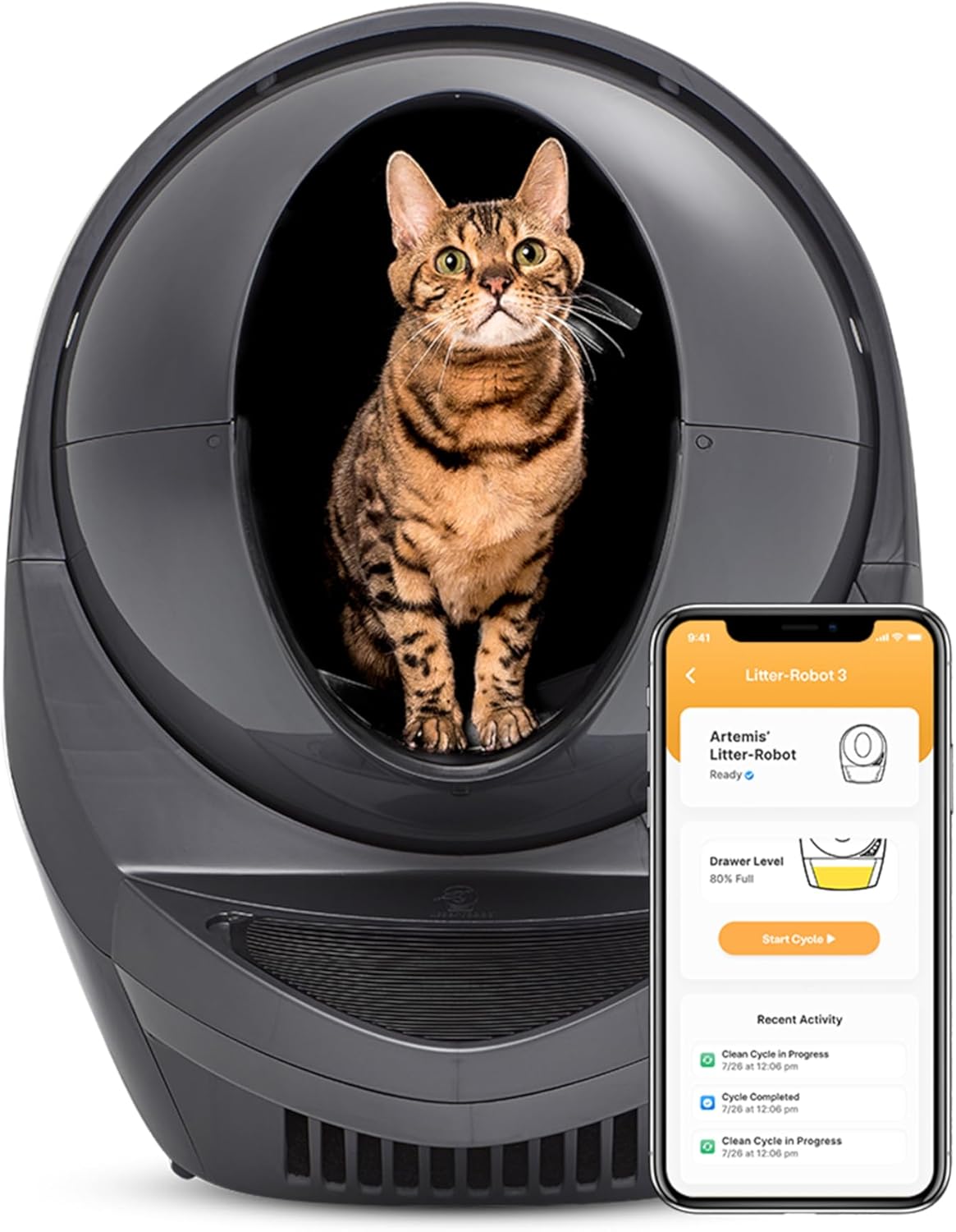Litter-Robot 3 by Whisker, Beige - Automatic, Self-Cleaning Cat Litter Box, Helps Reduce Litter Box Odors, Works with Almost Any Clumping Litter, WhiskerCare 1-Year Warranty