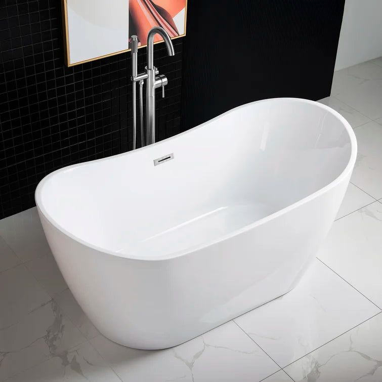 59" x 29" Freestanding Soaking Acrylic Bathtub