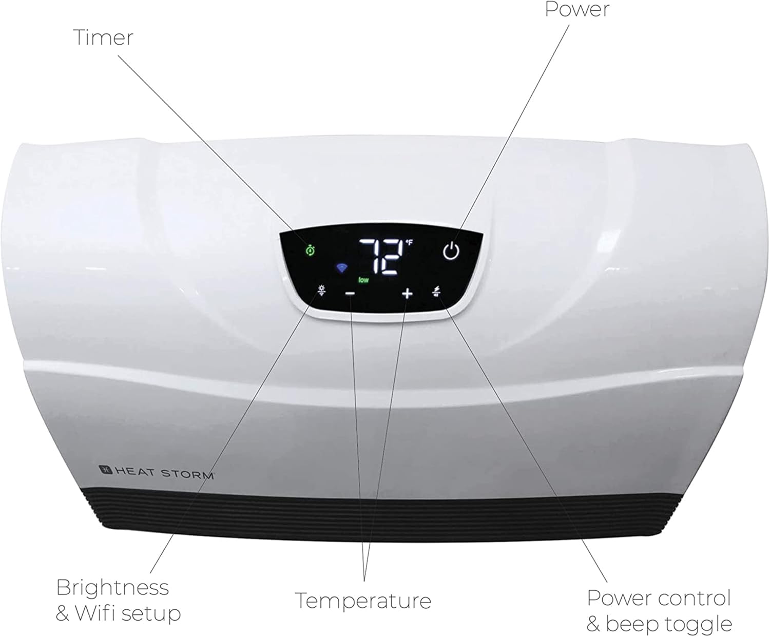 Heat Storm Phoenix HS-1500-PHX, Infrared Space Heater with Attachable Feet, Remote Control, Energy Efficient-750-1500 Watts, Gray Floor or Wall