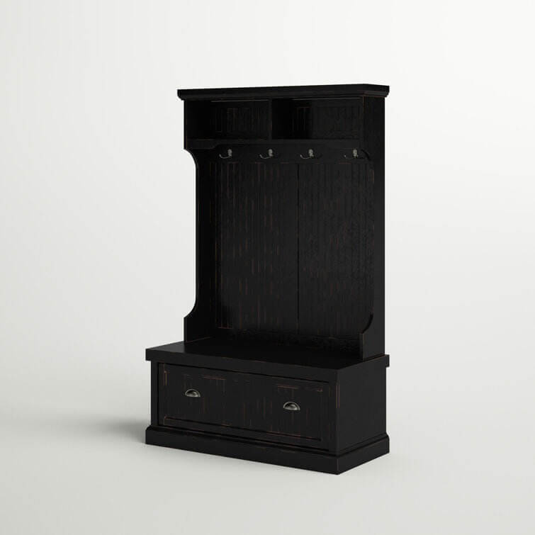 Carmel 40'' Wide Hall Tree with Bench and Shoe Storages