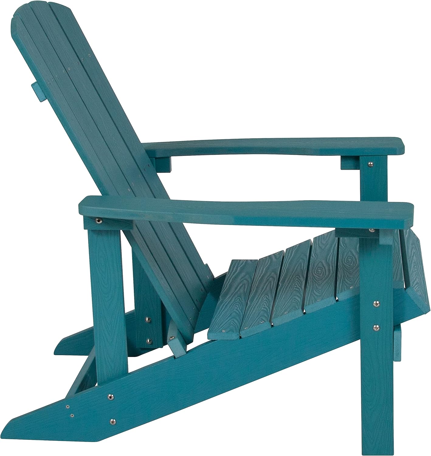 Flash Furniture Charlestown Commercial Grade Indoor/Outdoor Adirondack Chair, Weather Resistant Durable Poly Resin Deck and Patio Seating, Green