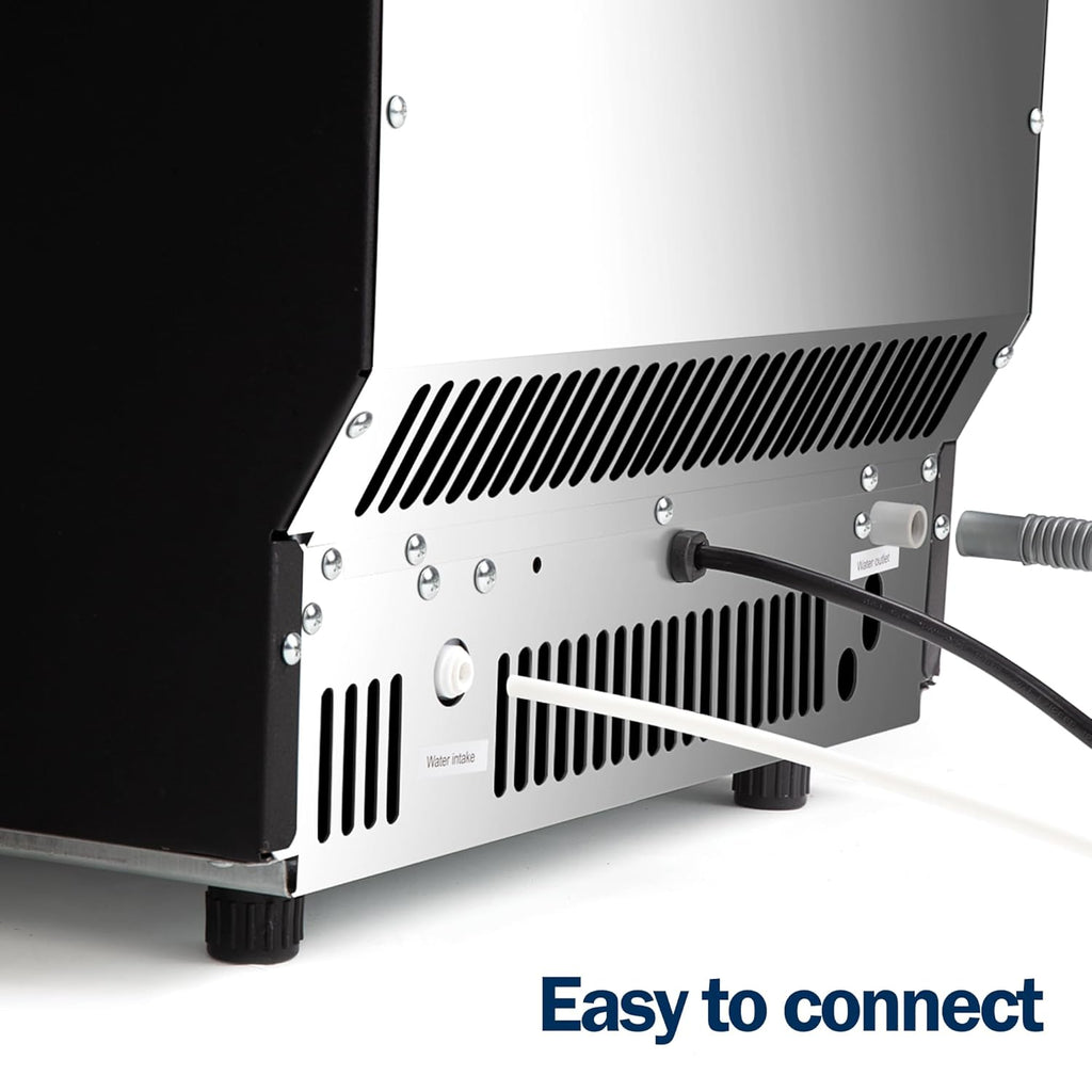 EUHOMY Commercial Ice Maker Machine, 200lbs Daily Output, Under Counter ice Machine with 65lbs Ice Storage Capacity, Perfect for Home/Bar/Restaurant/Outdoor Activities(Stainless Steel)