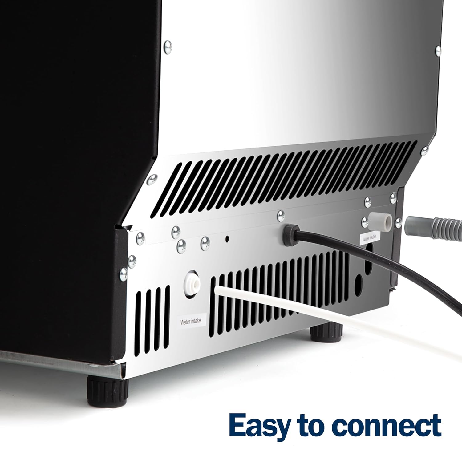 EUHOMY Commercial Ice Maker Machine, 200lbs Daily Output, Under Counter ice Machine with 65lbs Ice Storage Capacity, Perfect for Home/Bar/Restaurant/Outdoor Activities(Stainless Steel)