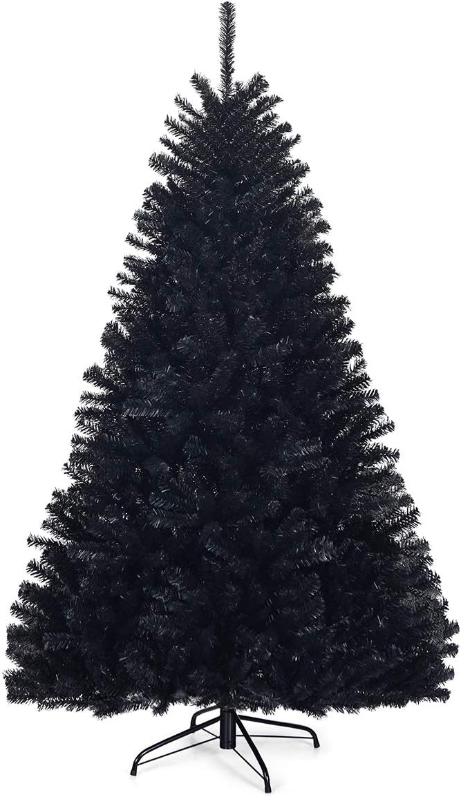 Goplus 7ft Artificial White Christmas Tree Xmas Pine Tree with Solid Metal Legs Perfect for Indoor and Outdoor Holiday Decoration