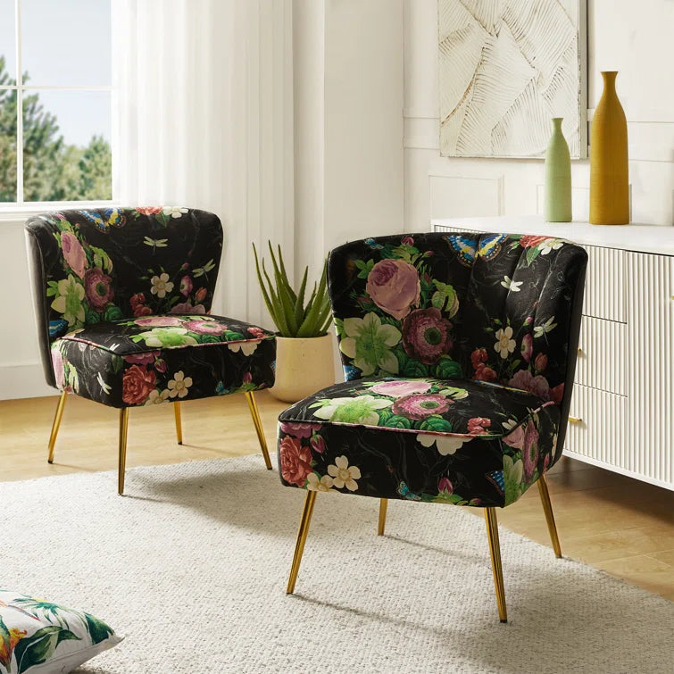 Felicia Polyester/Velvet Barrel Chair
