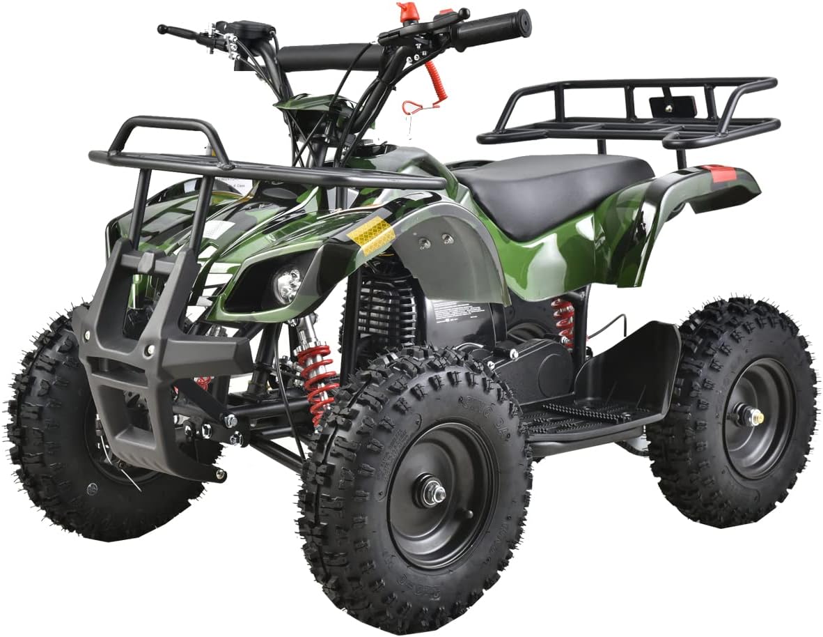 X-PRO Gas ATV 4 Wheelers 40cc ATV Quads Quad with Front and Rear Disc Brake for Kids (Pink Camo)