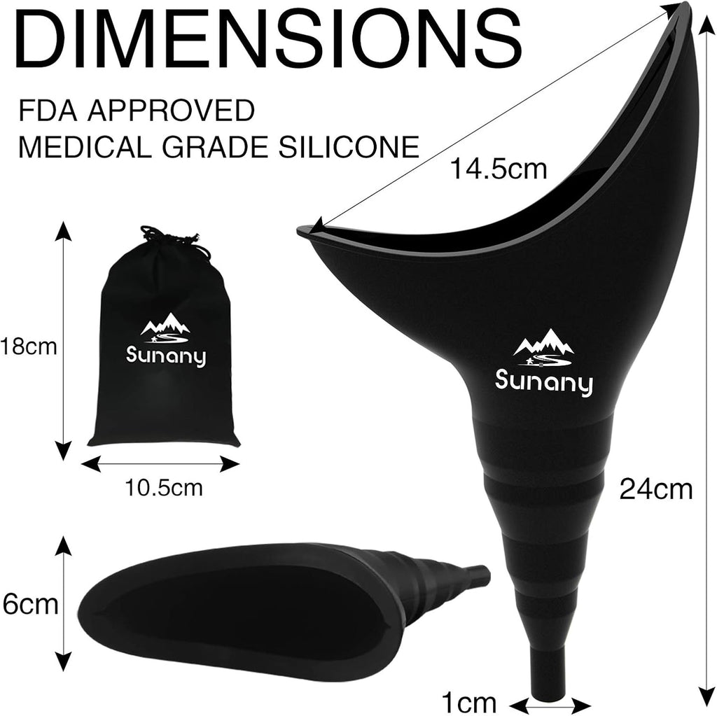 Female Urination Device,Reusable Silicone Female Urinal Foolproof Women Pee Funnel Allows Women to Pee Standing Up,Women's Urinal with Drawstring Bags is The Perfect Companion for Travel and Outdoor