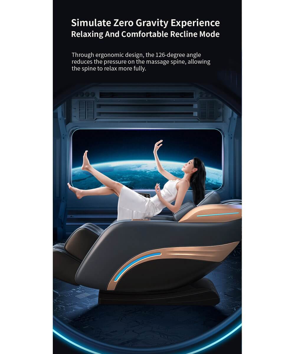 2025 Full Body 4D Massage Chair SL Track Zero Gravity, Shiatsu Recliner, Zero Gravity, Shiatsu, Heat, Foot Roller, Bluetooth