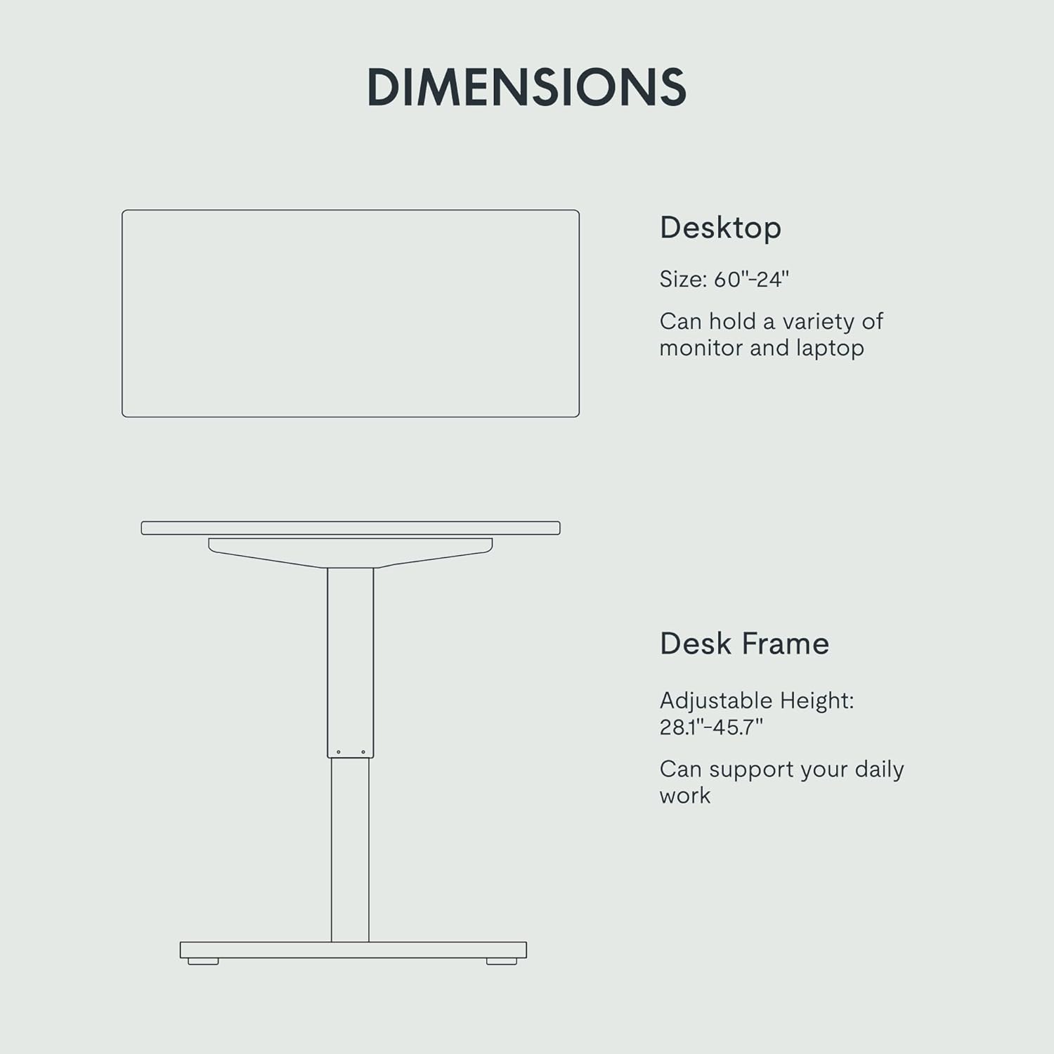 FLEXISPOT EN1 One-Piece Standing Desk 55 x 28 Inch Electric Adjustable Height Desk for Home Office and Computer Workstation (White Frame + 55" Maple Top, 2 Packages)