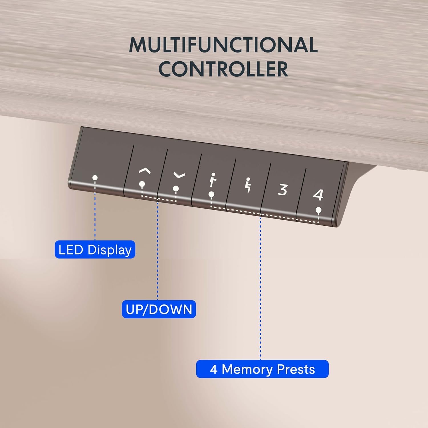 FLEXISPOT EN1 One-Piece Standing Desk 55 x 28 Inch Electric Adjustable Height Desk for Home Office and Computer Workstation (White Frame + 55" Maple Top, 2 Packages)
