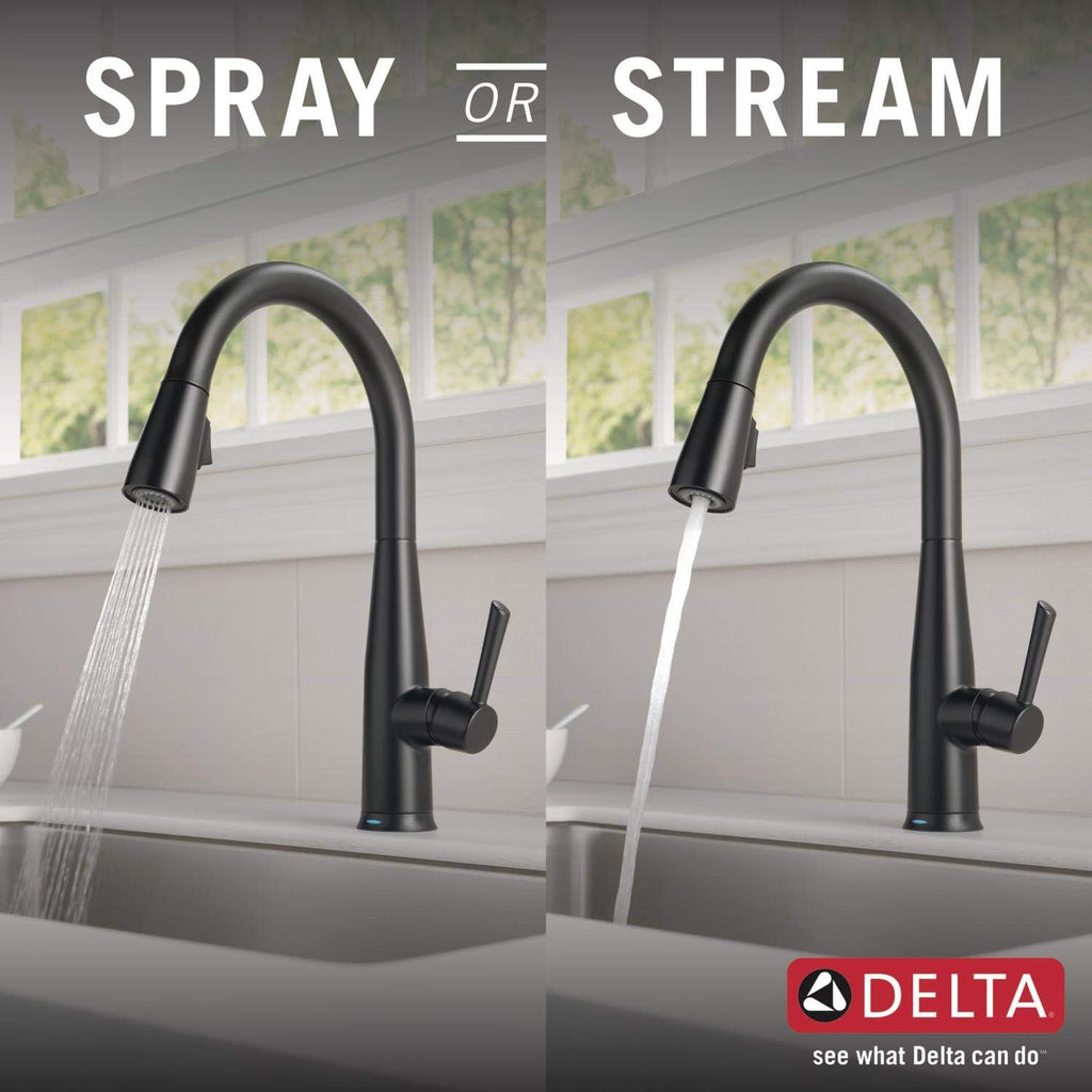 Delta Essa Touchless Kitchen Faucet with Touch Technology, Brushed Nickel Kitchen Sink Faucet with Pull Down Sprayer, Single Hole, Arctic Stainless 9113TL-AR-DST